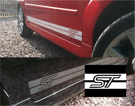 Fiesta Mk6 Side Stripes - ST Logo at FRONT