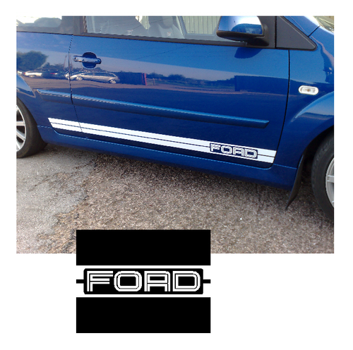 Fiesta Mk6 Side Stripes - FORD Logo at FRONT
