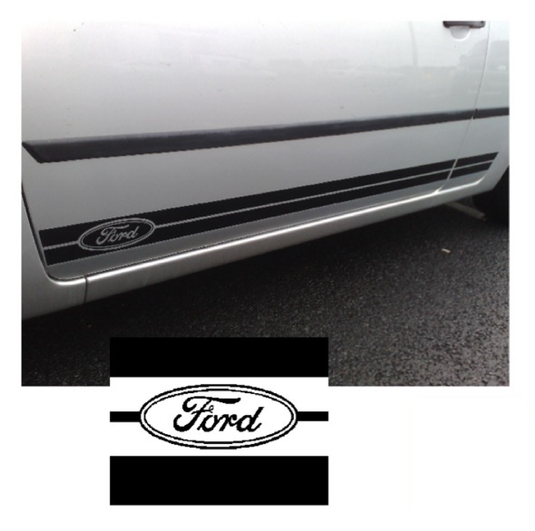 Fiesta Mk6 Side Stripes - FORD OVAL Logo at FRONT
