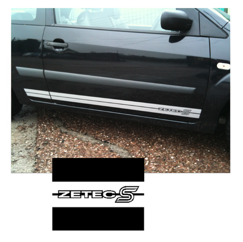 Fiesta Mk6 Side Stripes - Zetec S Logo at FRONT